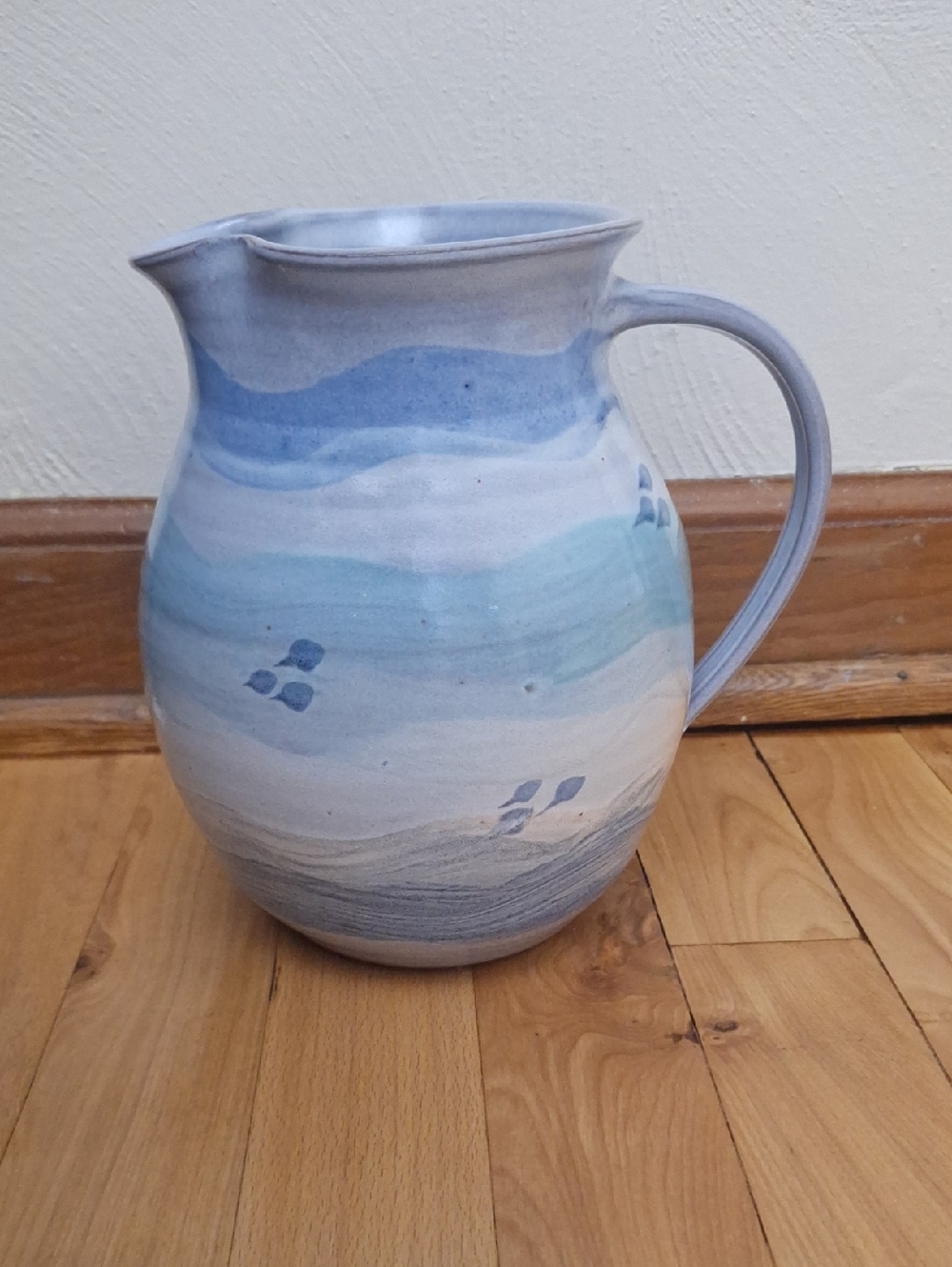 Handcrafted Ceramic Pitcher in Blue and White